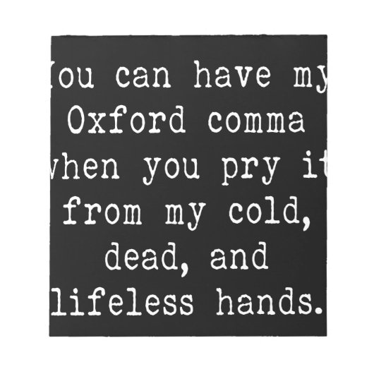 Oxford Comma Notizblock (Vorderseite)