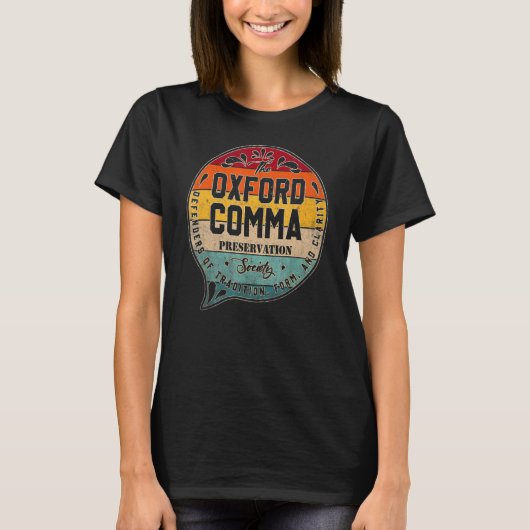 Oxford Comma Preservation Society Team T-Shirt (Vorderseite)