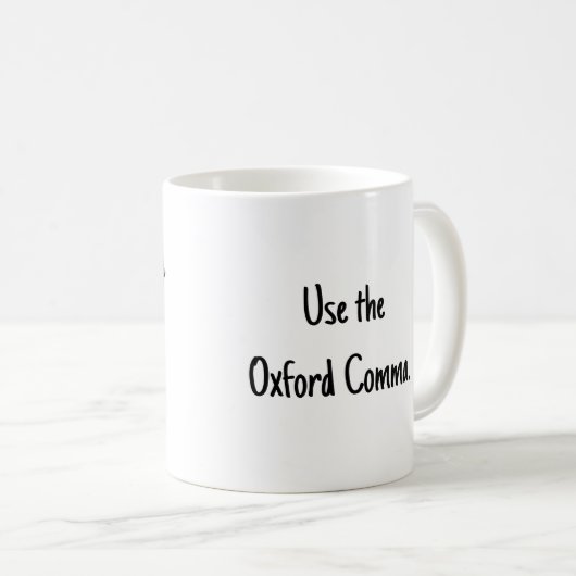 Oxford Comma PSA Kaffeetasse (VorderseiteRechts)