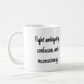 Oxford Comma PSA Kaffeetasse (Links)