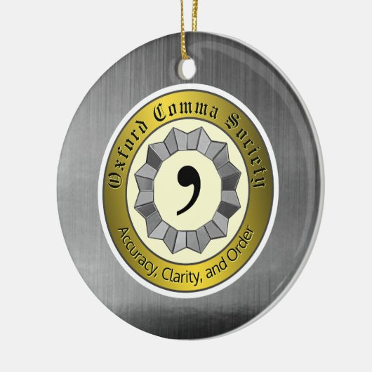 Oxford Comma Society Keramik Ornament (Links)