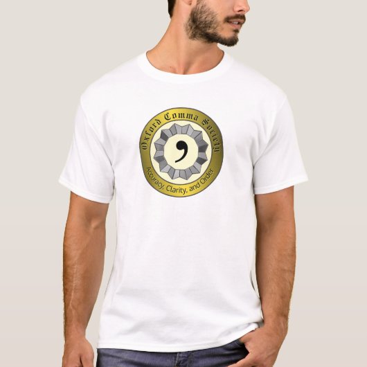 Oxford Comma Society T-Shirt (Vorderseite)