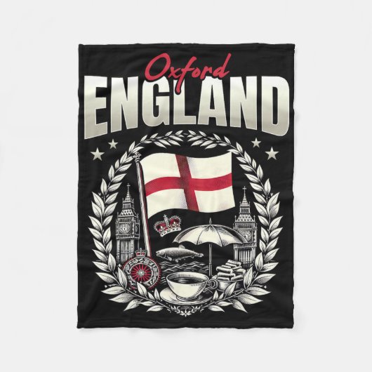 Oxford England Flag Souvenir Oxford Vacation Fleecedecke (Vorderseite)