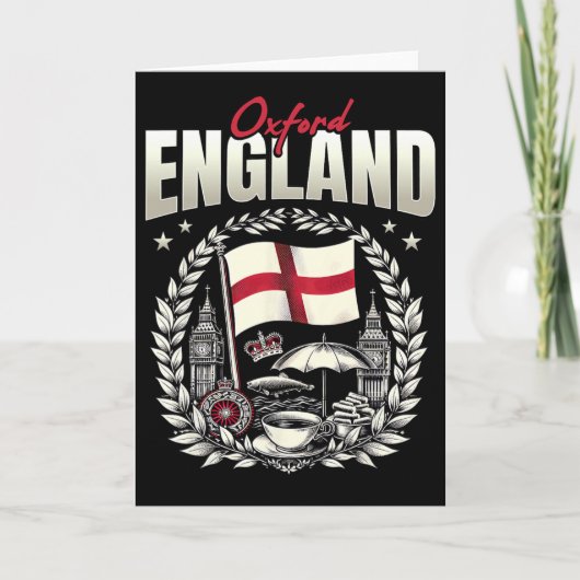 Oxford England Flag Souvenir Oxford Vacation  Karte (Vorderseite)