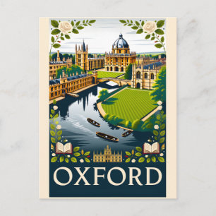 Oxford England Retro-Reiseposter-Kunst Feiertagspostkarte