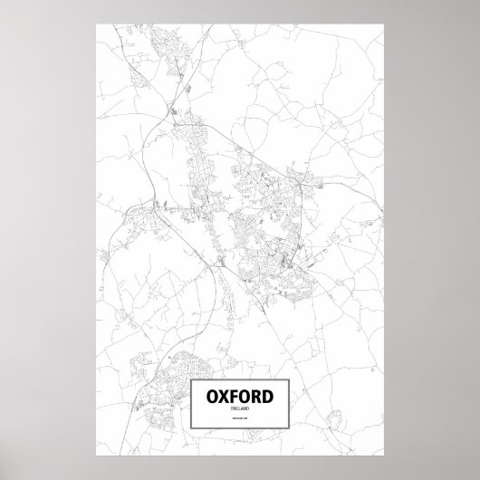 Oxford, England (schwarz auf weiß) Poster (Vorne)