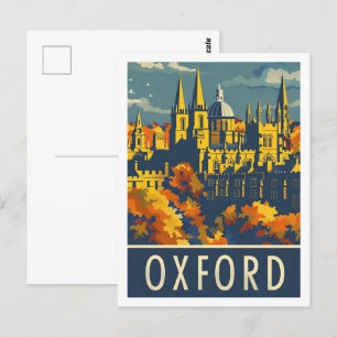 Oxford England UK Vintage Reiseort Postkarte