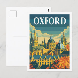 Oxford England Vintage berühmter Reiseort Postkarte