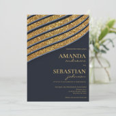 Oxford Glitzer Einladung (Stehend Vorderseite)