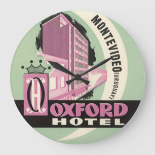 Oxford Hotel, Montevideo, Uruguay, Vintage Travel Große Wanduhr