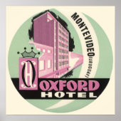 Oxford Hotel, Montevideo, Uruguay, Vintage Travel Poster (Vorne)