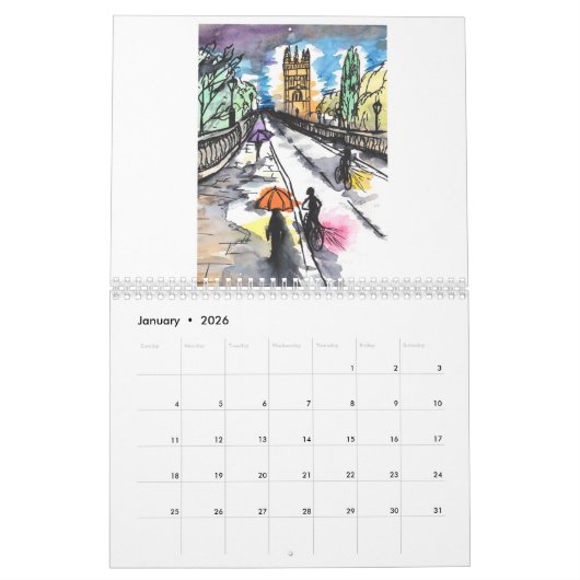 Oxford in Watercolor 2021 Calendar Kalender (Jan 2026)