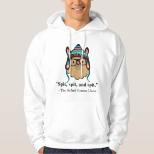 Oxford-Komma-Lama-Grammatiknerd-schwarzer Text spu Hoodie