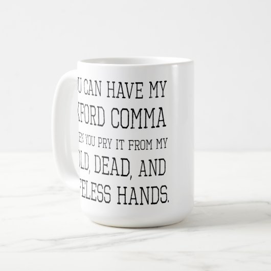 Oxford-Komma-Tasse Kaffeetasse (Vorderseite Links)