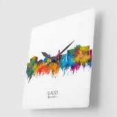 Oxford Mississippi Skyline Quadratische Wanduhr (Winkel)