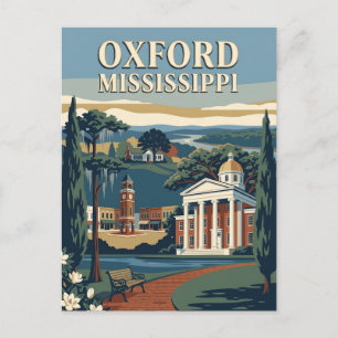 Oxford Mississippi Square Vintage Reiseposter Postkarte