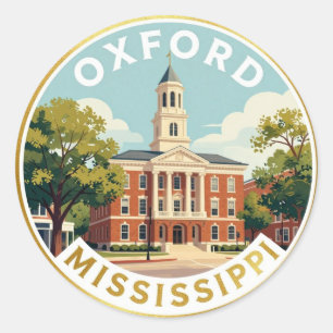 Oxford Mississippi Südliche Stadt Runder Aufkleber