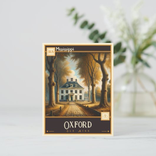 Oxford, Mississippi | VINTAG Postkarte (Stehend Vorderseite)