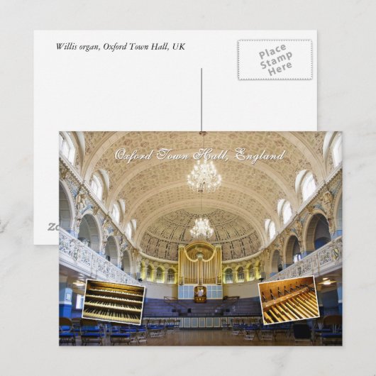 Oxford Orgel Postkarte (Vorne/Hinten)