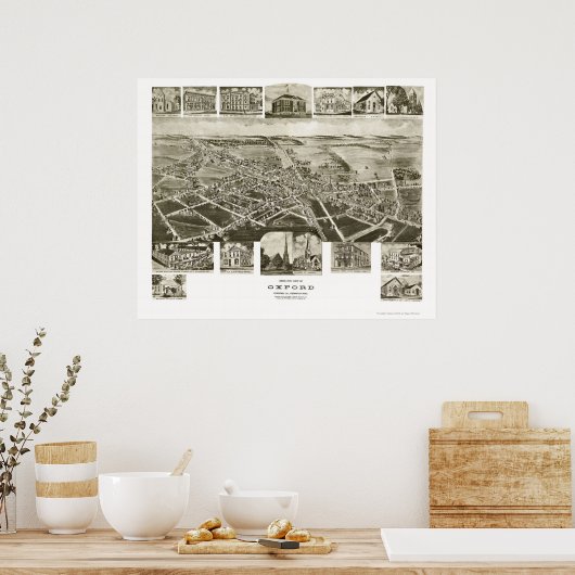 Oxford, PA Panoramic Map - 1907 Poster (Küche)