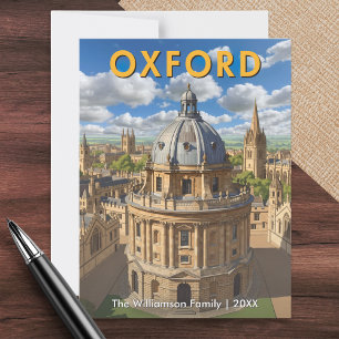 Oxford Skyline Radcliffe Camera Retro Personalisie Postkarte