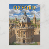Oxford Skyline Radcliffkamera Retro Personalisiert Postkarte (Vorderseite)