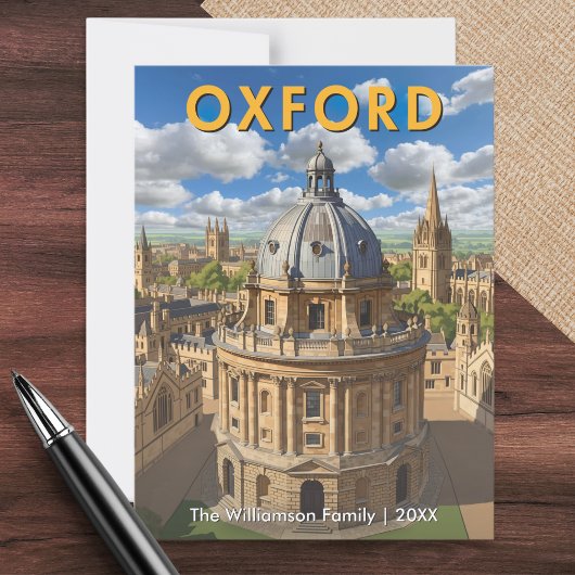 Oxford Skyline Radcliffkamera Retro Personalisiert Postkarte