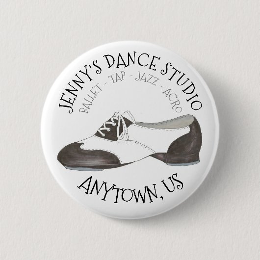 Oxford Stich Shoe Custom Dance Studio Tapper Button (Vorderseite)