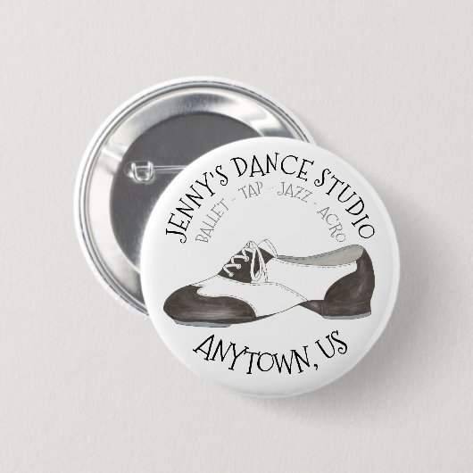 Oxford Stich Shoe Custom Dance Studio Tapper Button (Vorne & Hinten)