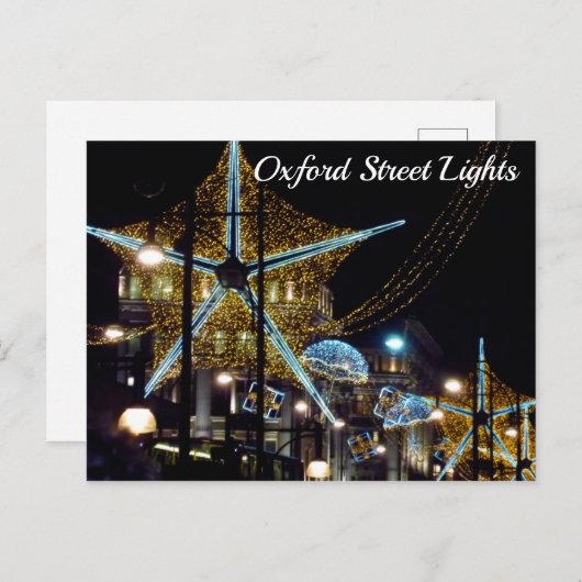 Oxford Street Christmas Lights, London, UK 2 Postkarte (Vorne/Hinten)