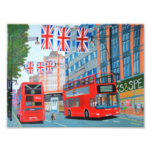 Oxford Street - Queen Diamantjubiläum Fotodruck