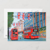 Oxford Street - Queen's Diamond Jubilee Postkarte (Vorne/Hinten)