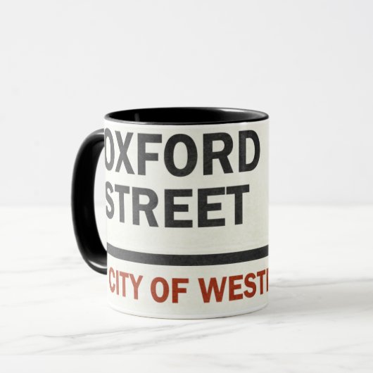 Oxford Street Schild Tasse (Vorderseite Links)