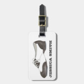 Oxford Tapdance Dance Shoe - Schwarzweiß-Stich Gepäckanhänger (Vorderseite vertikal)