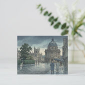 Oxford University in Rain Japanese Woodblock Print Postkarte (Stehend Vorderseite)