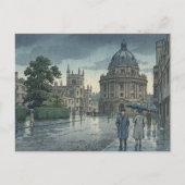 Oxford University in Rain Japanese Woodblock Print Postkarte (Vorderseite)