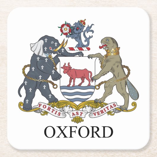 Oxford-Wappen Rechteckiger Pappuntersetzer (Vorderseite)