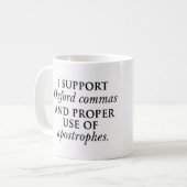 Oxfordkomma-und -apostroph-Tasse Kaffeetasse (Vorderseite Links)