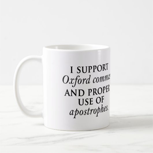 Oxfordkomma-und -apostroph-Tasse Kaffeetasse (Links)