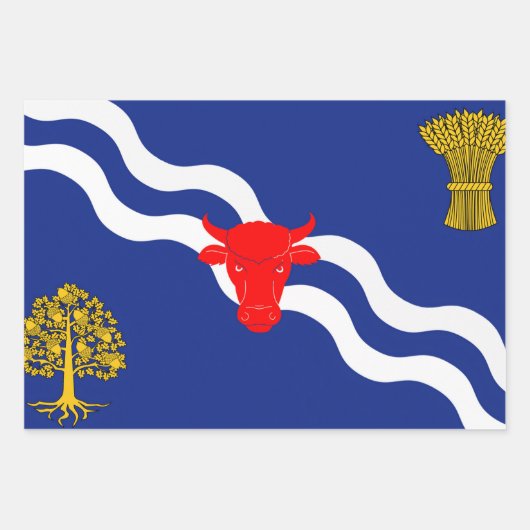 Oxfordshire-Flagge Symbol der Provinz Oxford Geschenkpapier Set (Vorderseite)