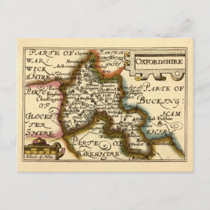 Oxfordshire Landkreis England Alte antike Karte
