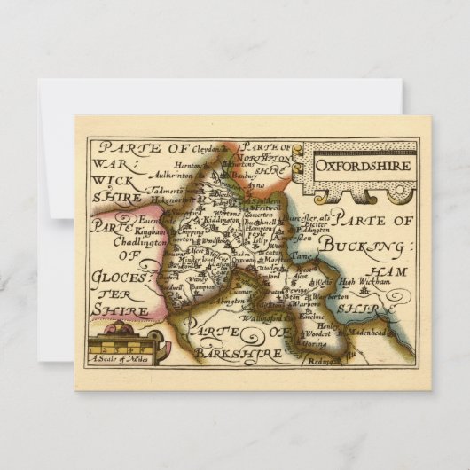 Oxfordshire Landkreis England Alte antike Karte (Vorderseite)