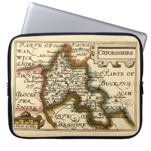 Oxfordshire Landkreis England Alte antike Karte Laptopschutzhülle