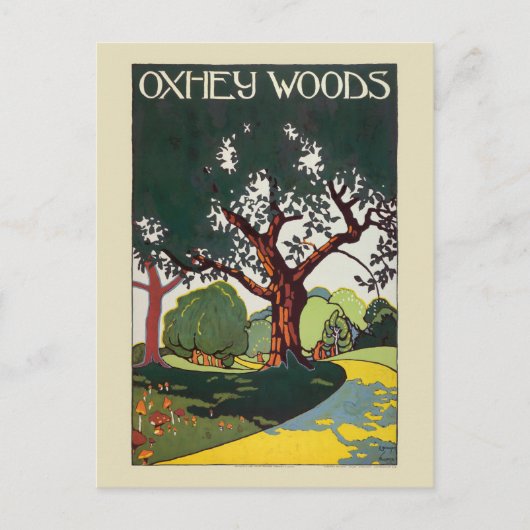 Oxhey Woods Vintage Poster 1915 Postkarte (Vorderseite)