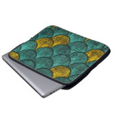 Oxide Metallic: Fischskalen Textur Laptopschutzhülle (Vorne Knopf)