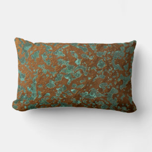 Oxidiertes Erodiertes Kupfer Metall Look Patina Te Lendenkissen