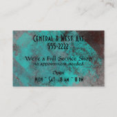 Oxidiertes Türkis auf Metallbarberskarte Visitenkarte (Rückseite)