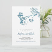 Oxley Green Blume Hochzeitseinladung Einladung (Stehend Vorderseite)