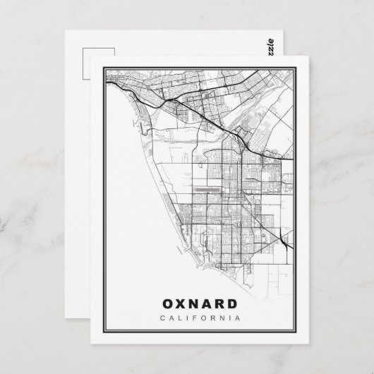 Oxnard Map Postkarte (Vorne/Hinten)