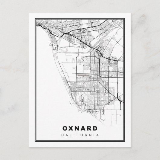 Oxnard Map Postkarte (Vorderseite)